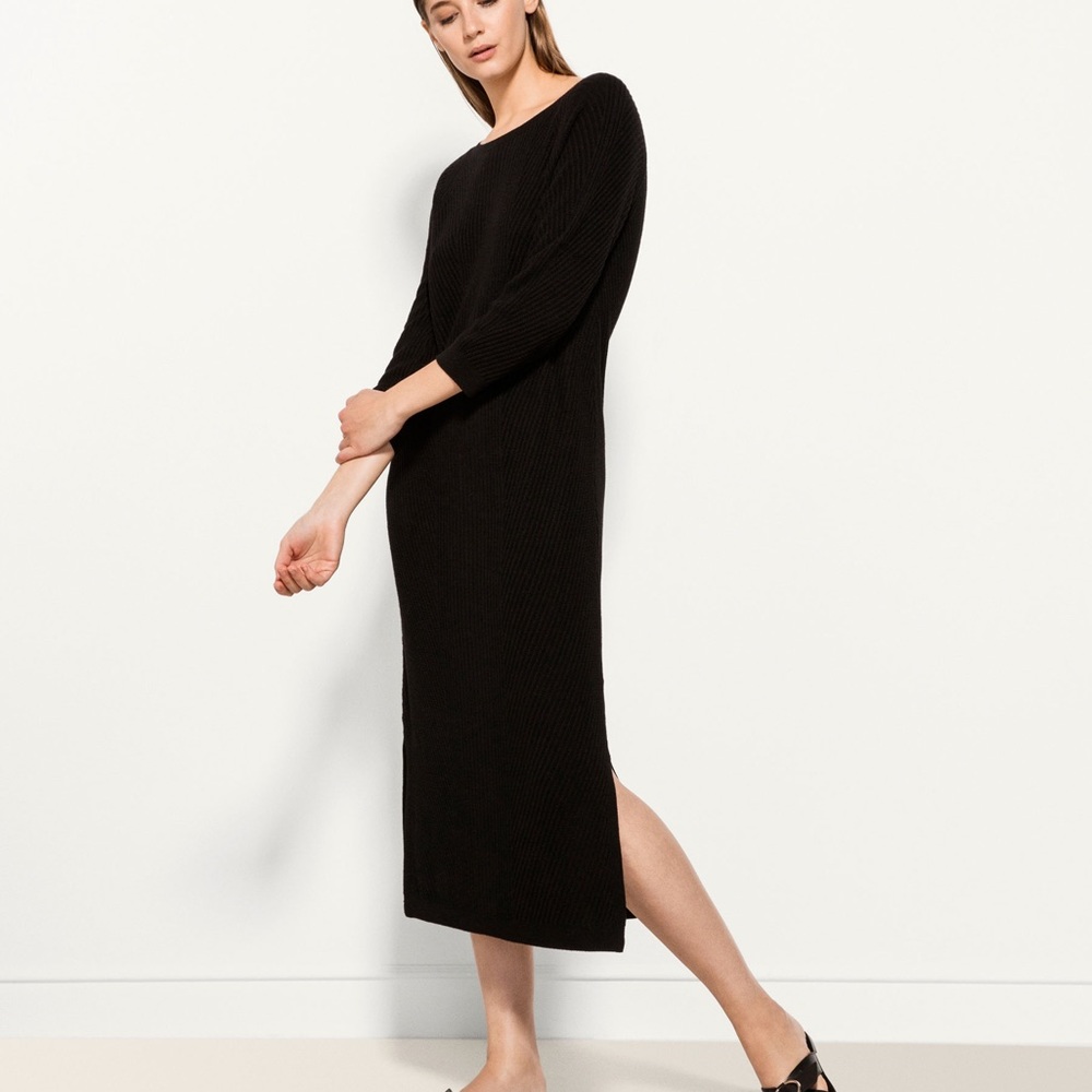 Massimo Dutti Black Knit Dress